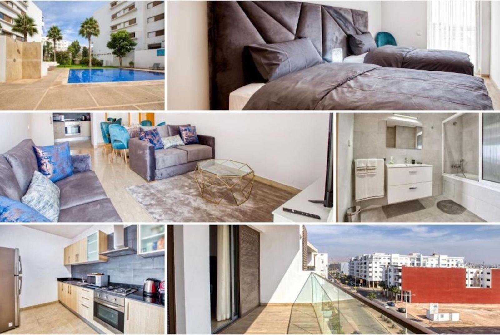 Luxury Apartment 100Sqm With Pool Near Beach Wifi Unlimited With Optical Fiber Agadir Exteriör bild